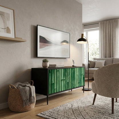 NATURAL GREEN Kompaktní dvoudveřový TV stolek
