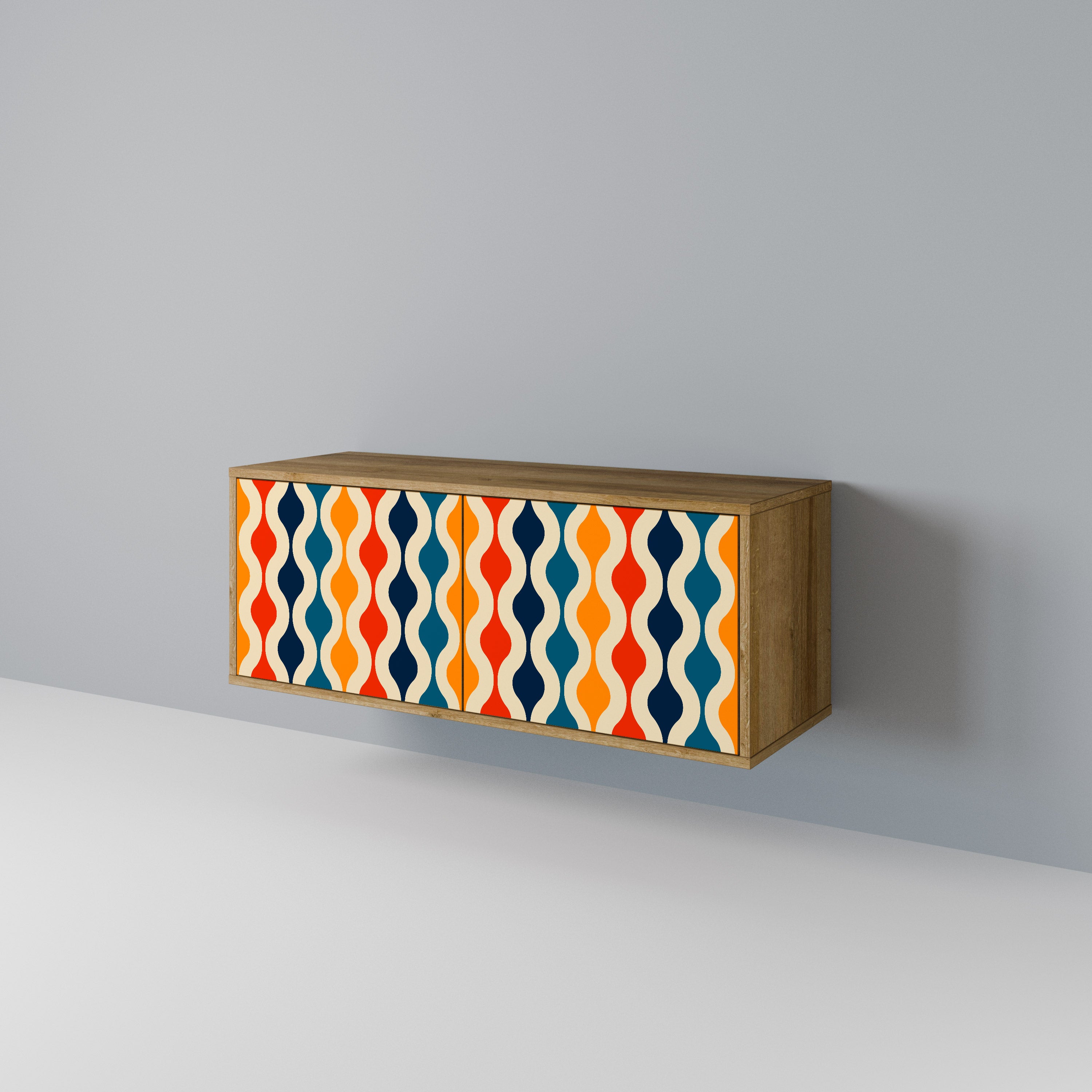 COLORFUL NOSTALGIA Kompaktní dvoudveřový TV stolek