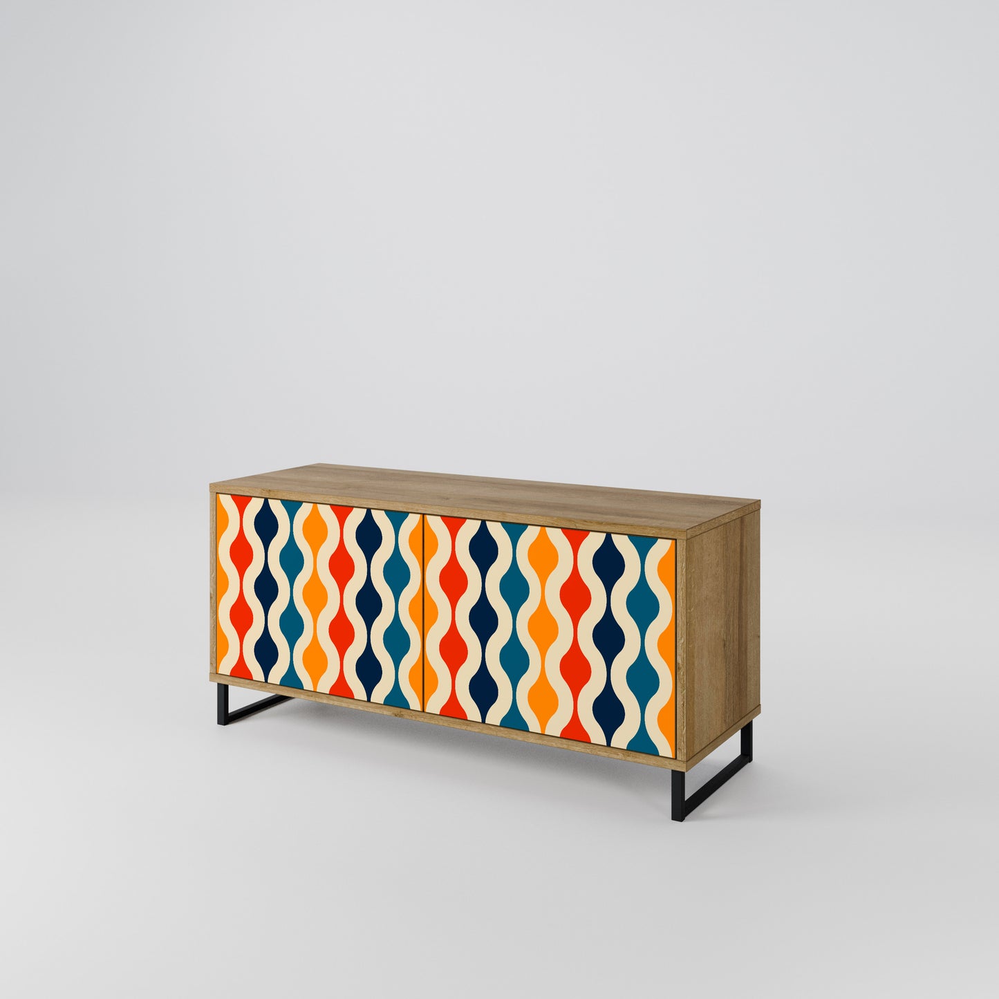 COLORFUL NOSTALGIA Kompaktní dvoudveřový TV stolek