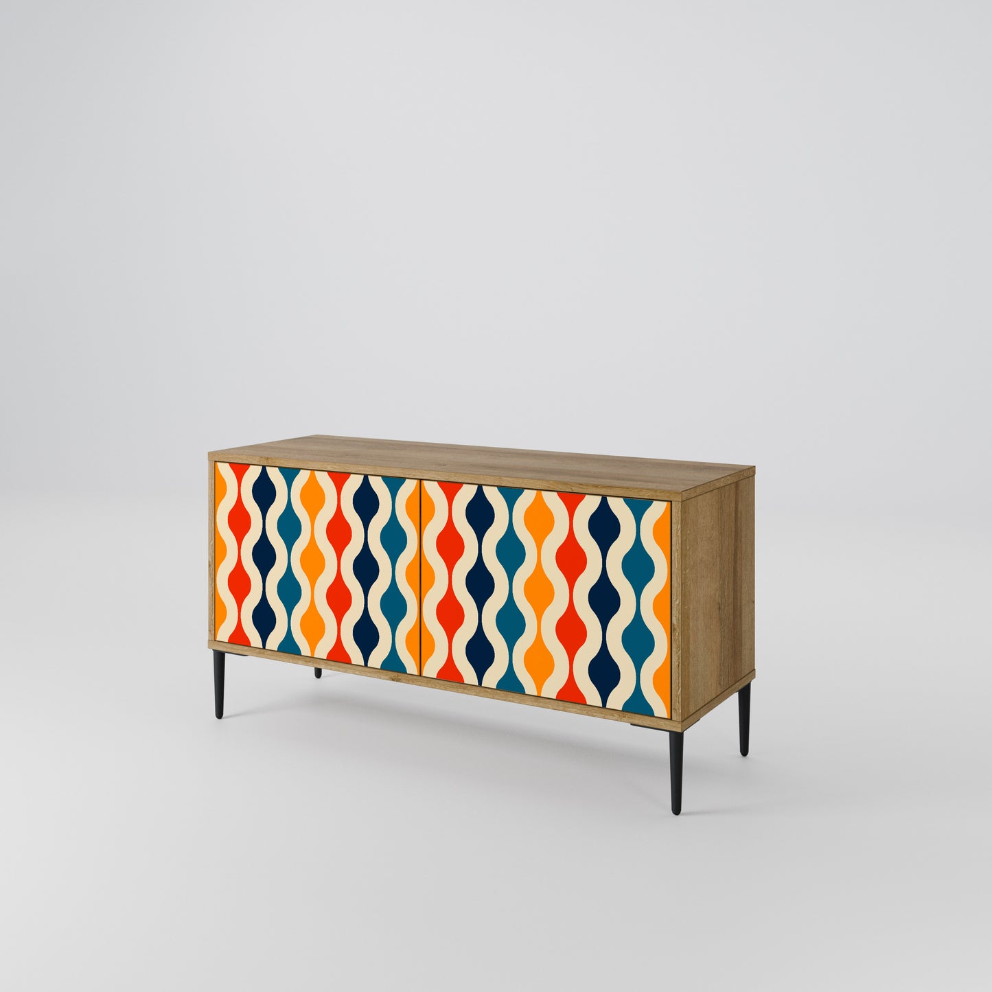 COLORFUL NOSTALGIA Kompaktní dvoudveřový TV stolek