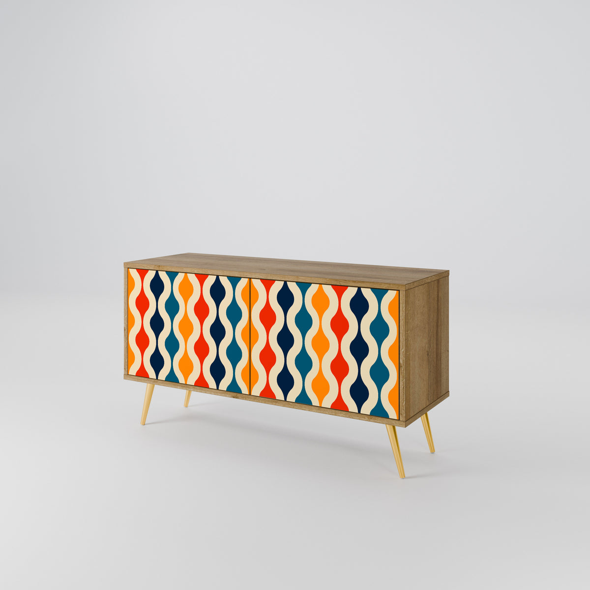 COLORFUL NOSTALGIA Kompaktní dvoudveřový TV stolek