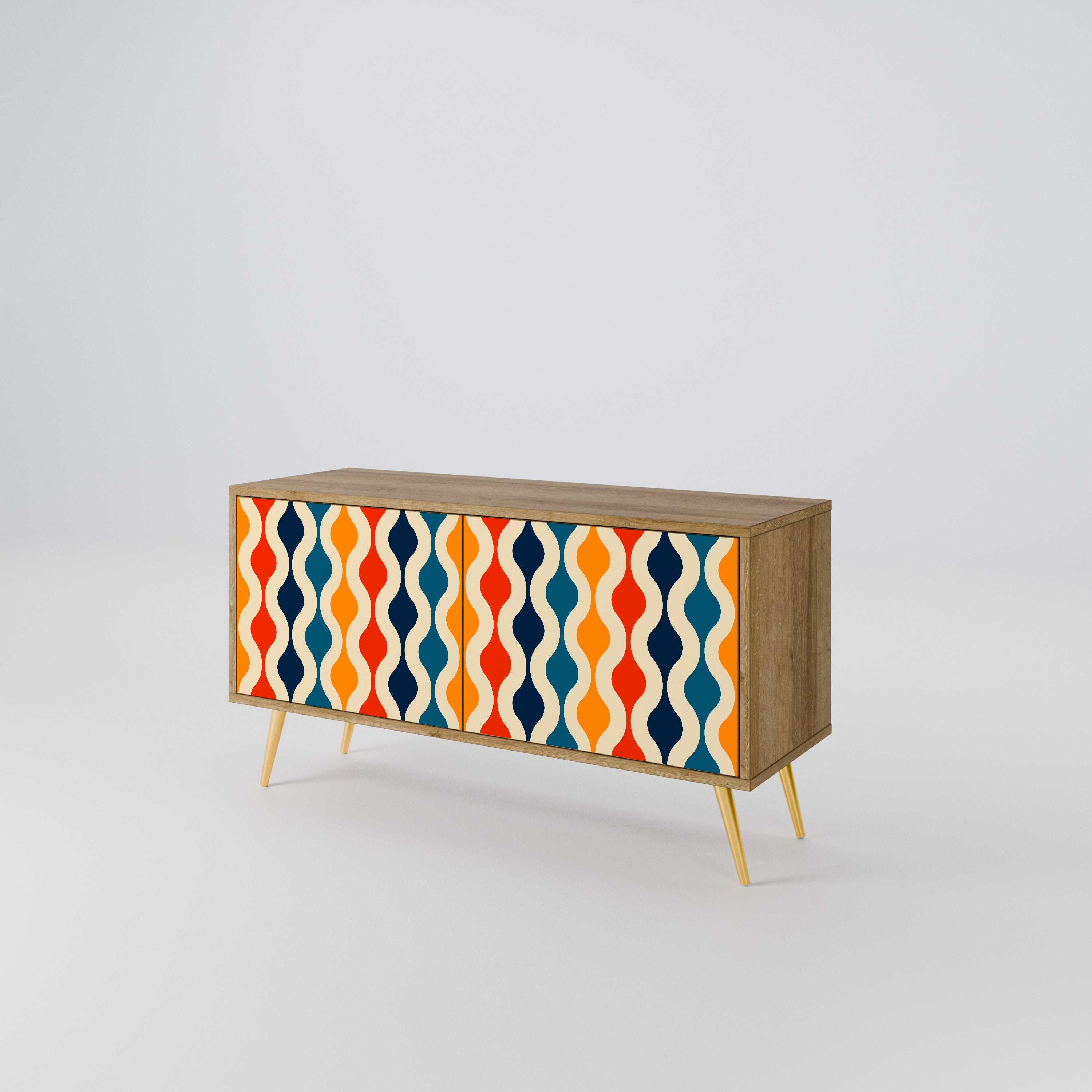 COLORFUL NOSTALGIA Kompaktní dvoudveřový TV stolek