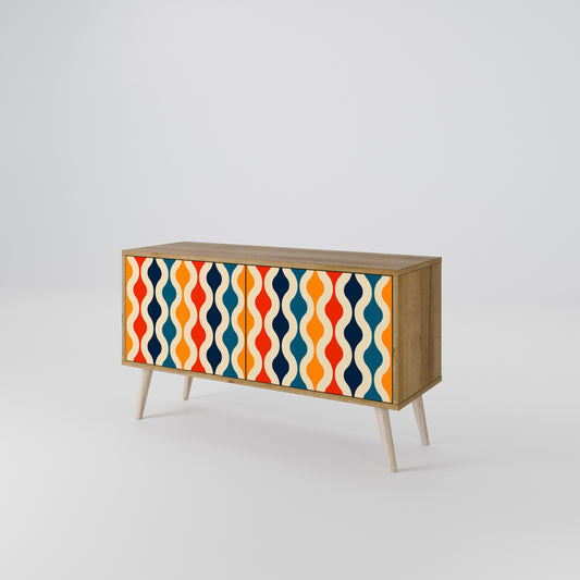 COLORFUL NOSTALGIA Kompaktní dvoudveřový TV stolek