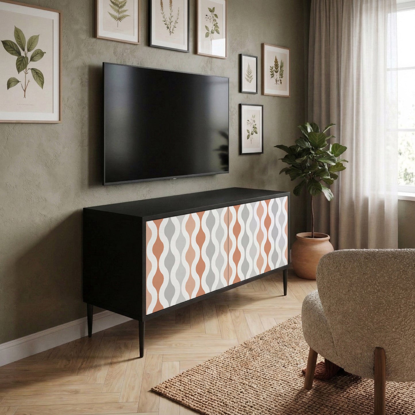 HAZY NOSTALGIA Kompaktní dvoudveřový TV stolek