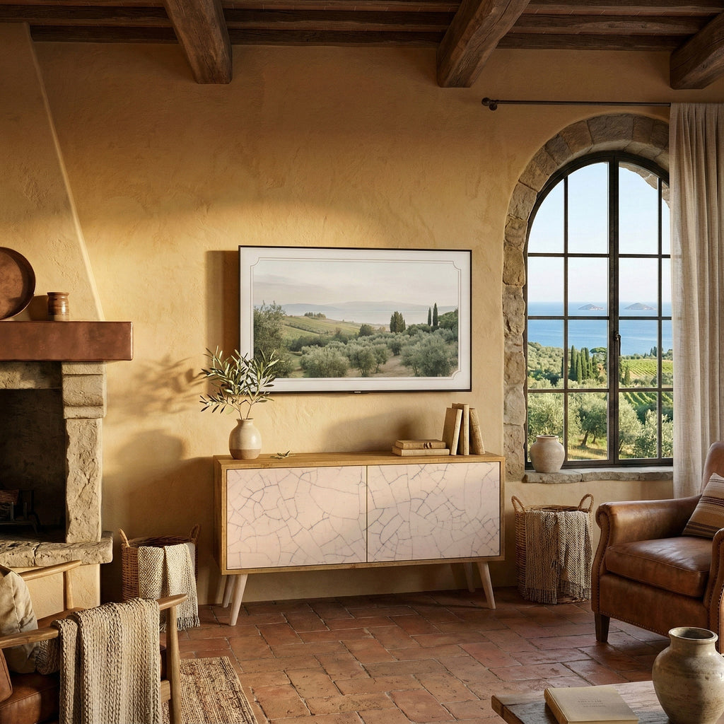 CERAMIC TEXTURE Kompaktní dvoudveřový TV stolek