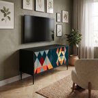 CRACKED ILLUSION Kompaktní dvoudveřový TV stolek