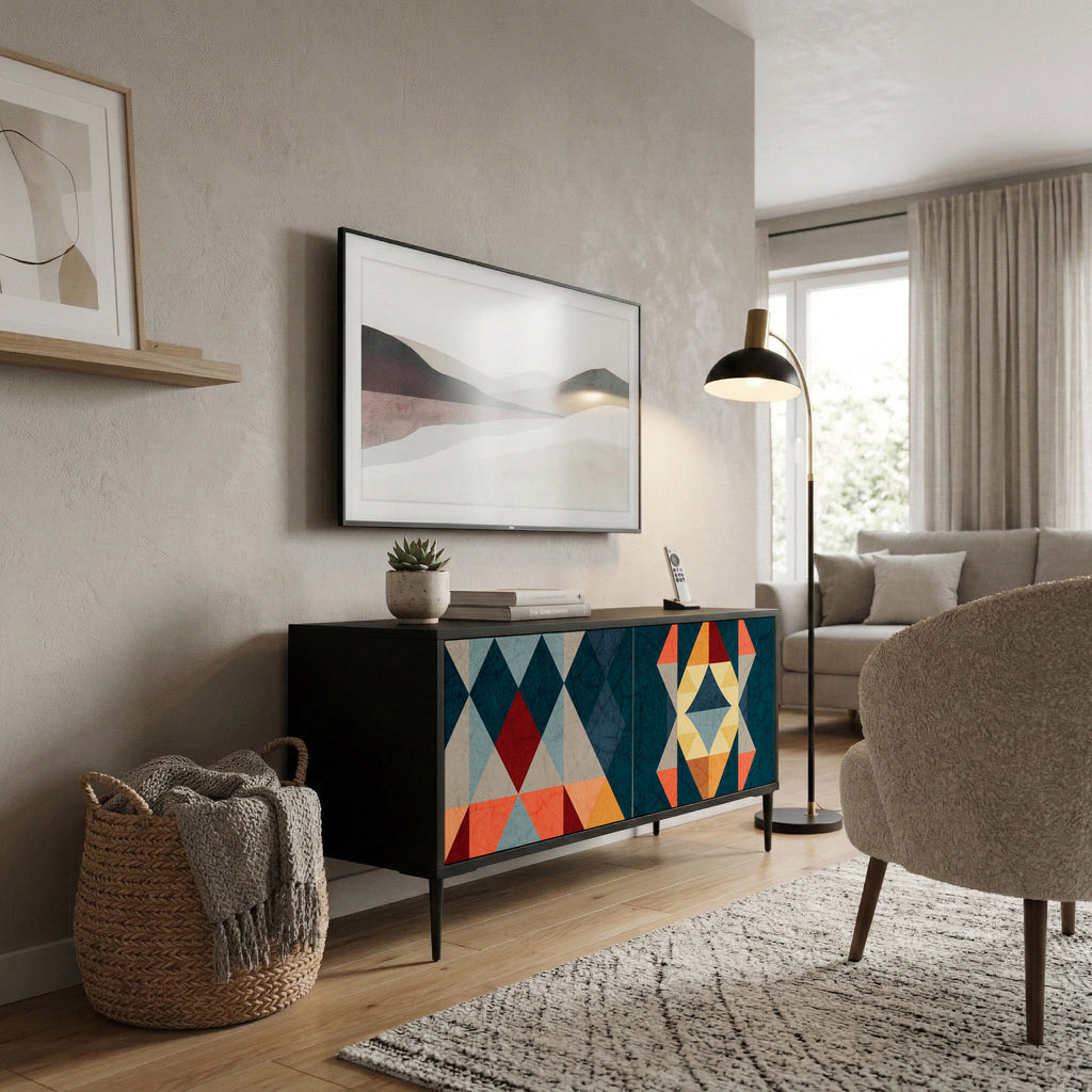 CRACKED ILLUSION Kompaktní dvoudveřový TV stolek