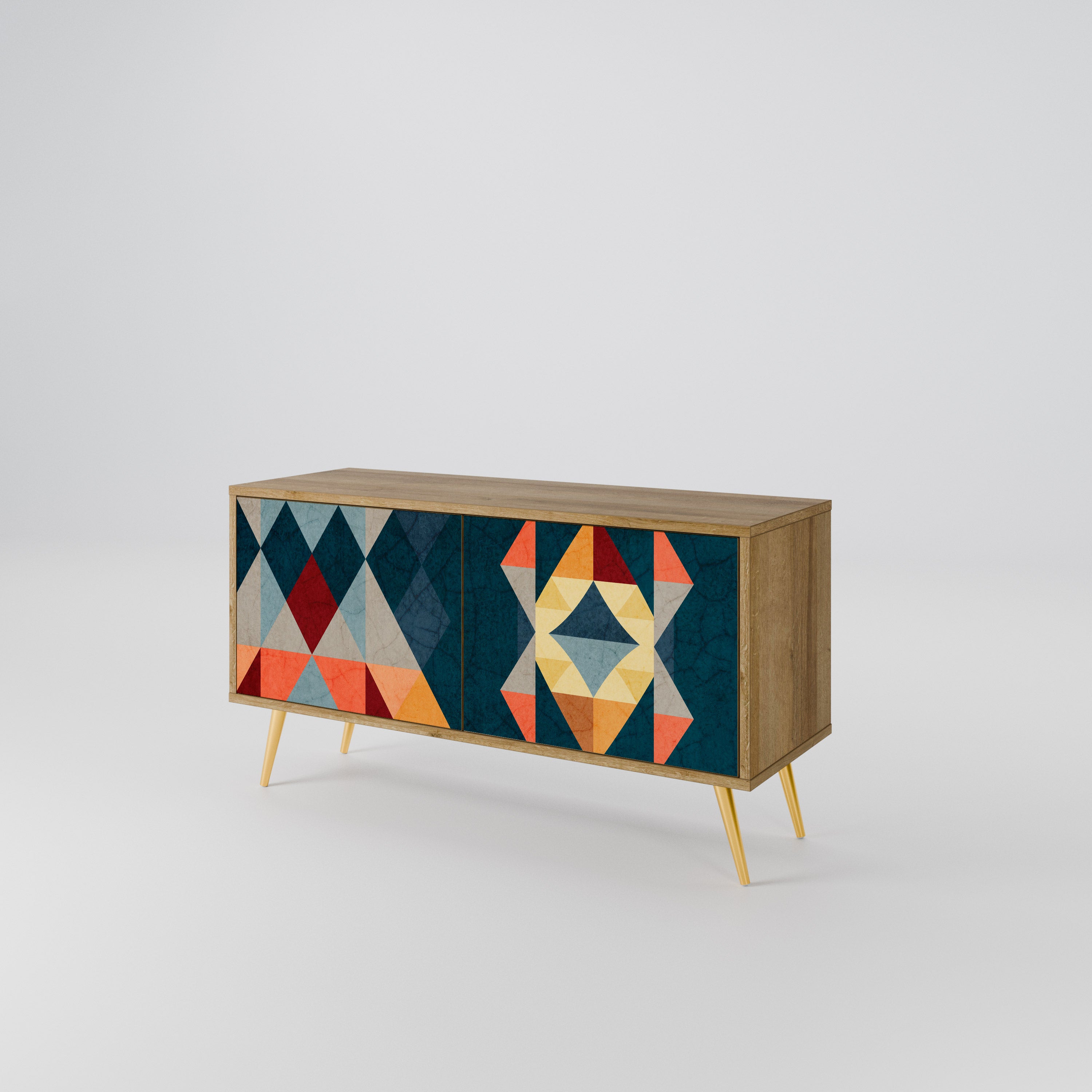 CRACKED ILLUSION Kompaktní dvoudveřový TV stolek