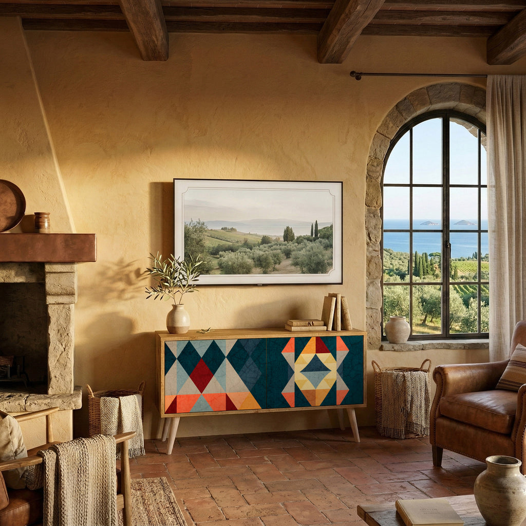 CRACKED ILLUSION Kompaktní dvoudveřový TV stolek