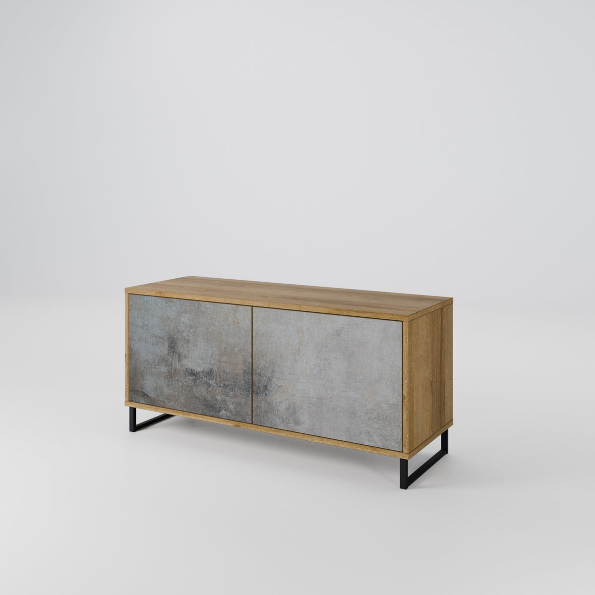 CONCRETE WALL Kompaktní dvoudveřový TV stolek