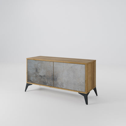 CONCRETE WALL Kompaktní dvoudveřový TV stolek