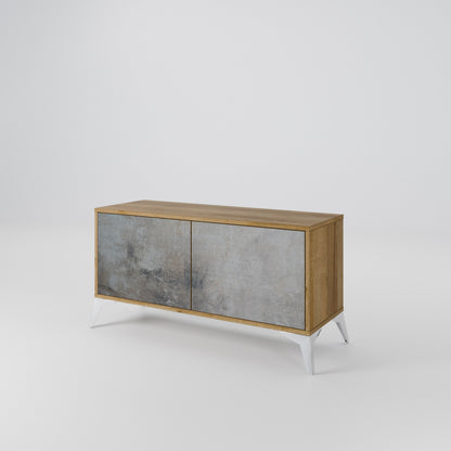 CONCRETE WALL Kompaktní dvoudveřový TV stolek