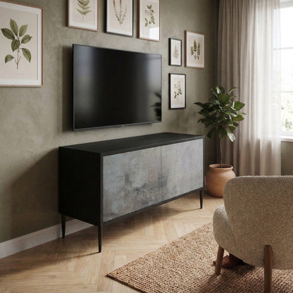 CONCRETE WALL Kompaktní dvoudveřový TV stolek