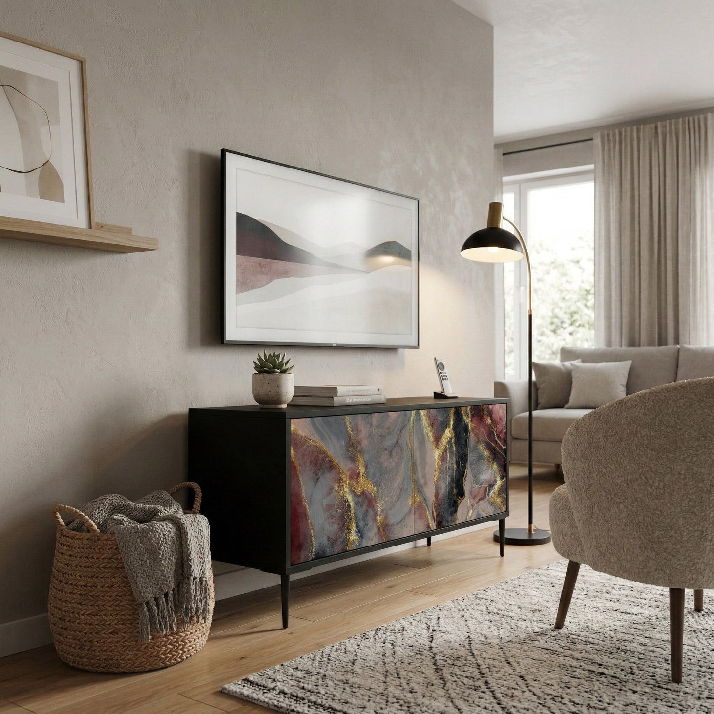 GOLDEN TIDES Kompaktní dvoudveřový TV stolek
