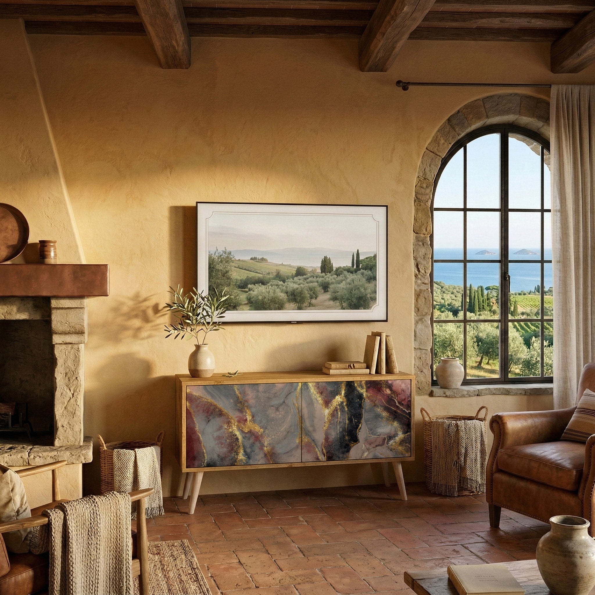 GOLDEN TIDES Kompaktní dvoudveřový TV stolek