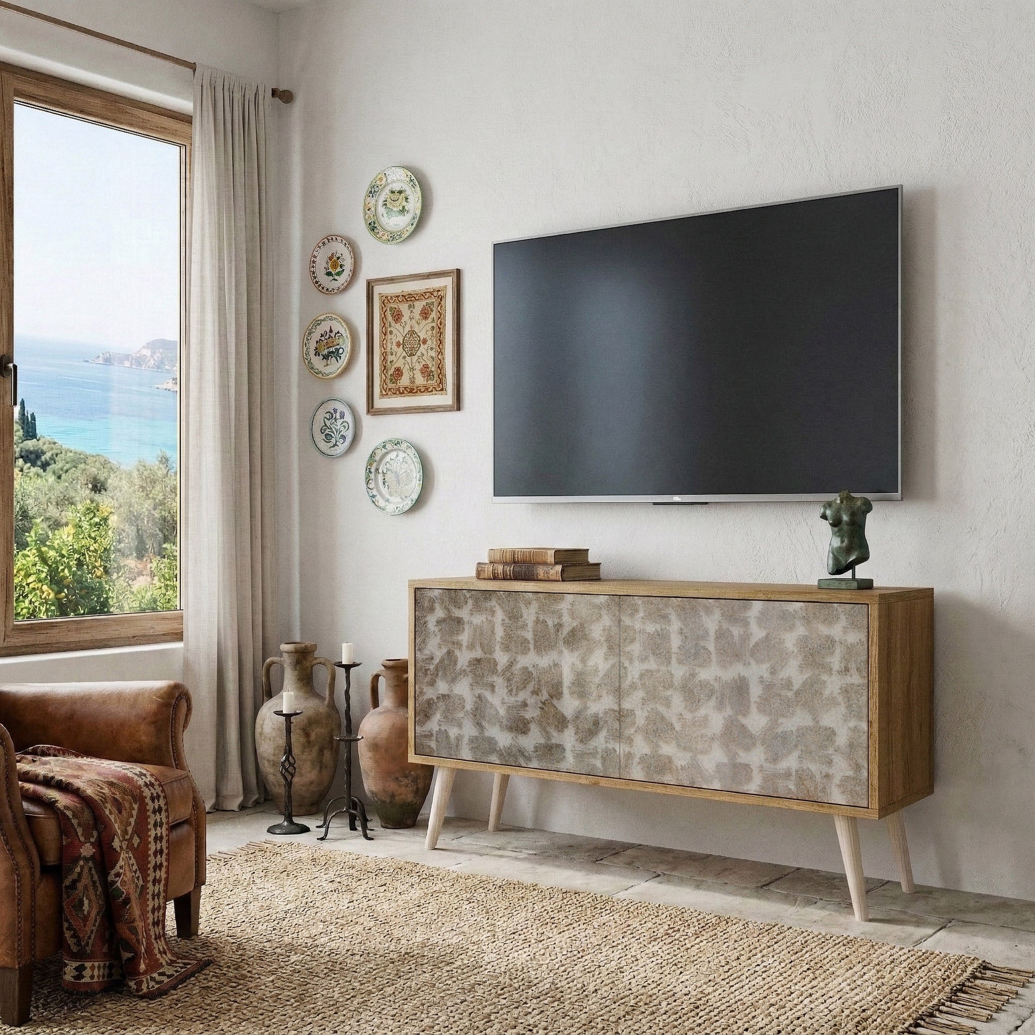 SLIGHTLY BLURRED Kompaktní dvoudveřový TV stolek