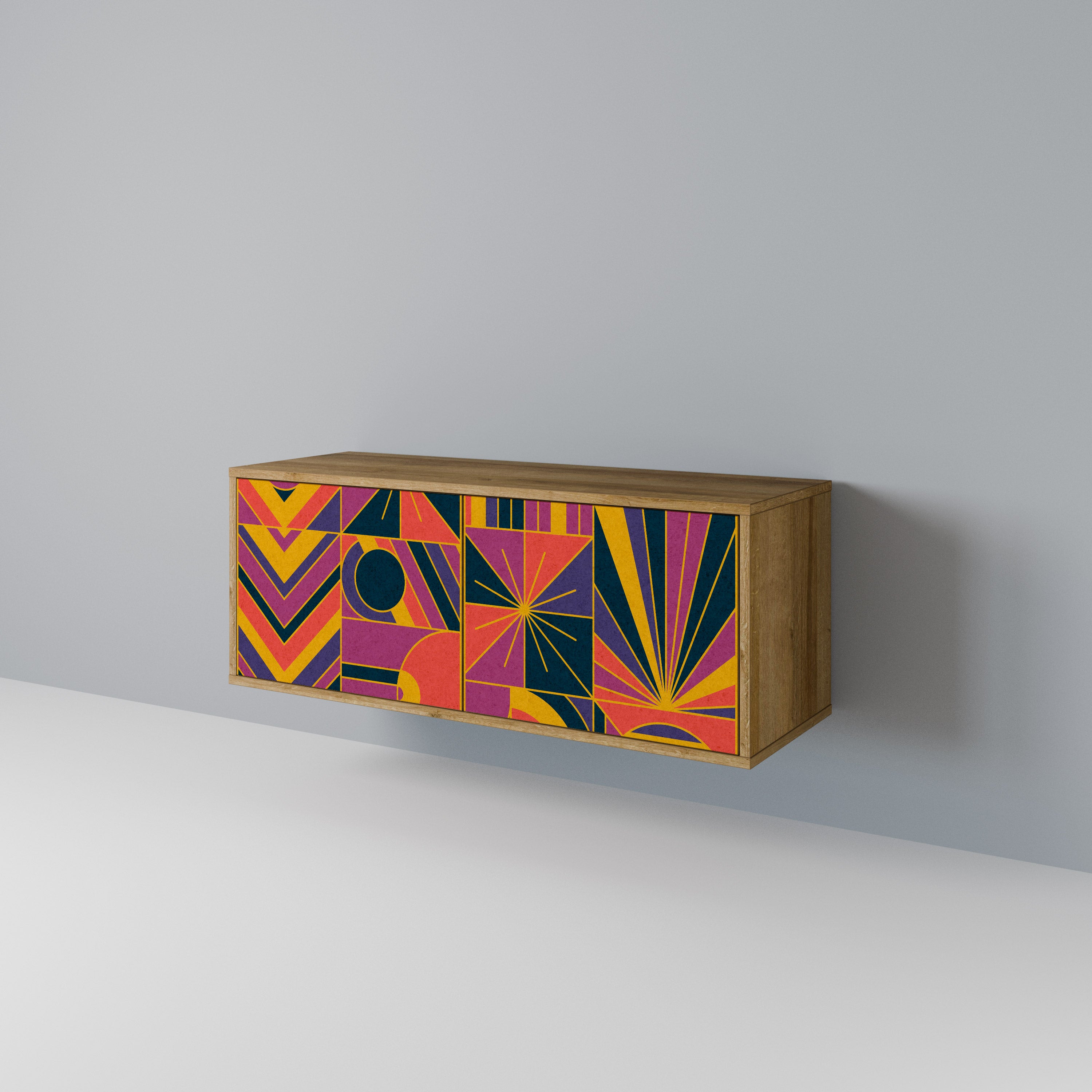 ELECTRIC PATTERNS Kompaktní dvoudveřový TV stolek