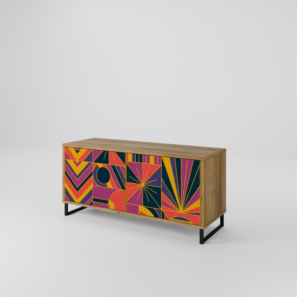 ELECTRIC PATTERNS Kompaktní dvoudveřový TV stolek