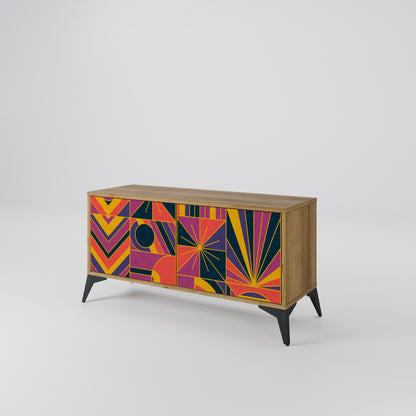 ELECTRIC PATTERNS Kompaktní dvoudveřový TV stolek