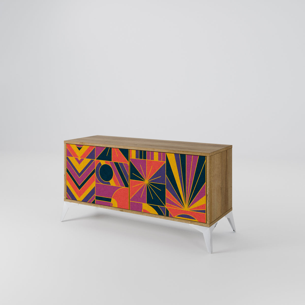 ELECTRIC PATTERNS Kompaktní dvoudveřový TV stolek