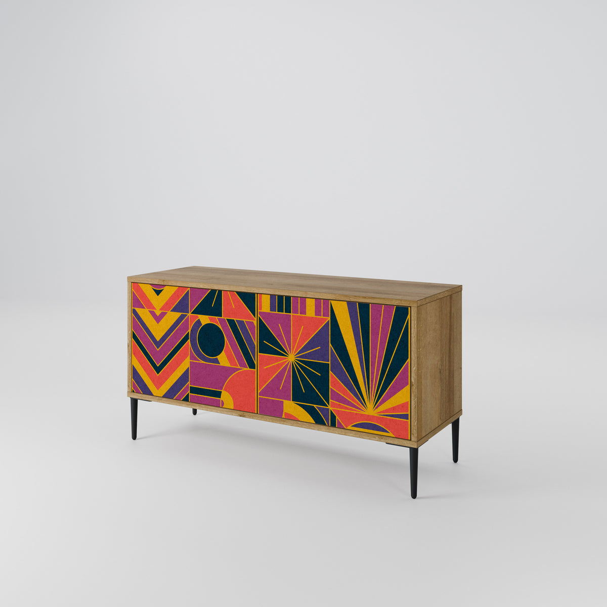 ELECTRIC PATTERNS Kompaktní dvoudveřový TV stolek
