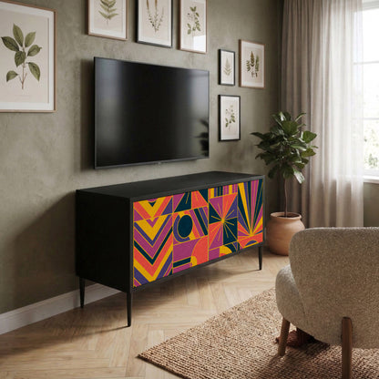 ELECTRIC PATTERNS Kompaktní dvoudveřový TV stolek
