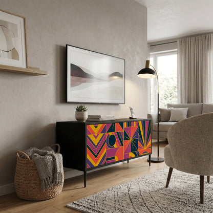 ELECTRIC PATTERNS Kompaktní dvoudveřový TV stolek