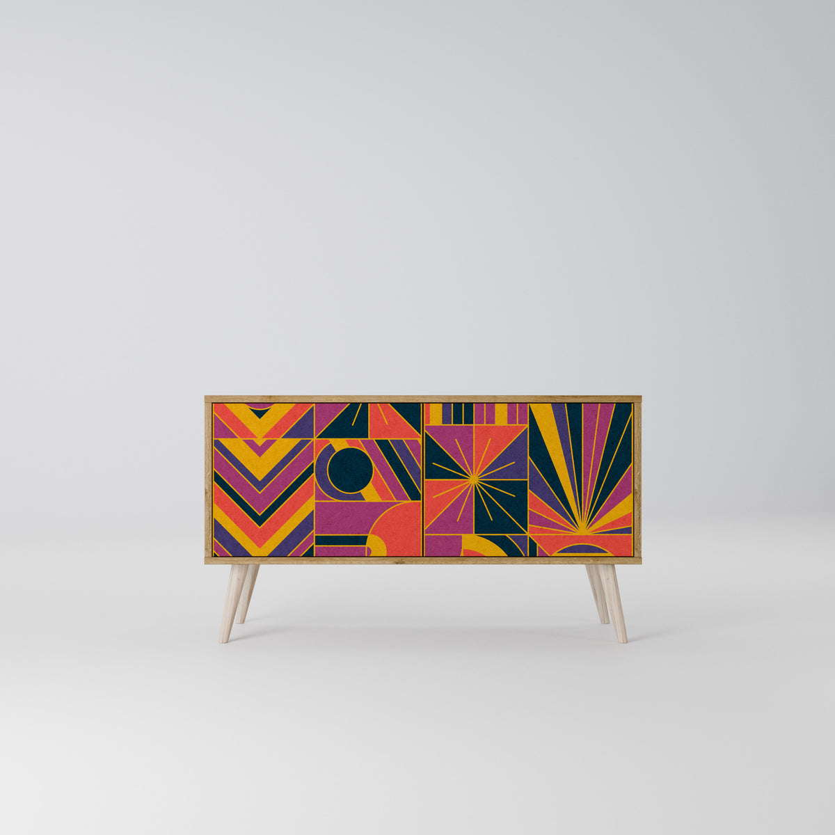 ELECTRIC PATTERNS Kompaktní dvoudveřový TV stolek
