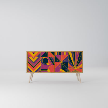ELECTRIC PATTERNS Kompaktní dvoudveřový TV stolek