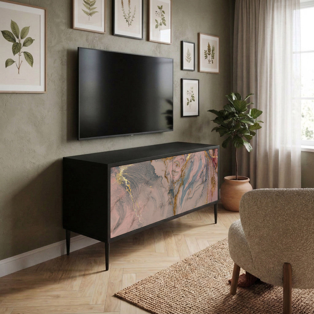 GILDED SWIRLS Kompaktní dvoudveřový TV stolek