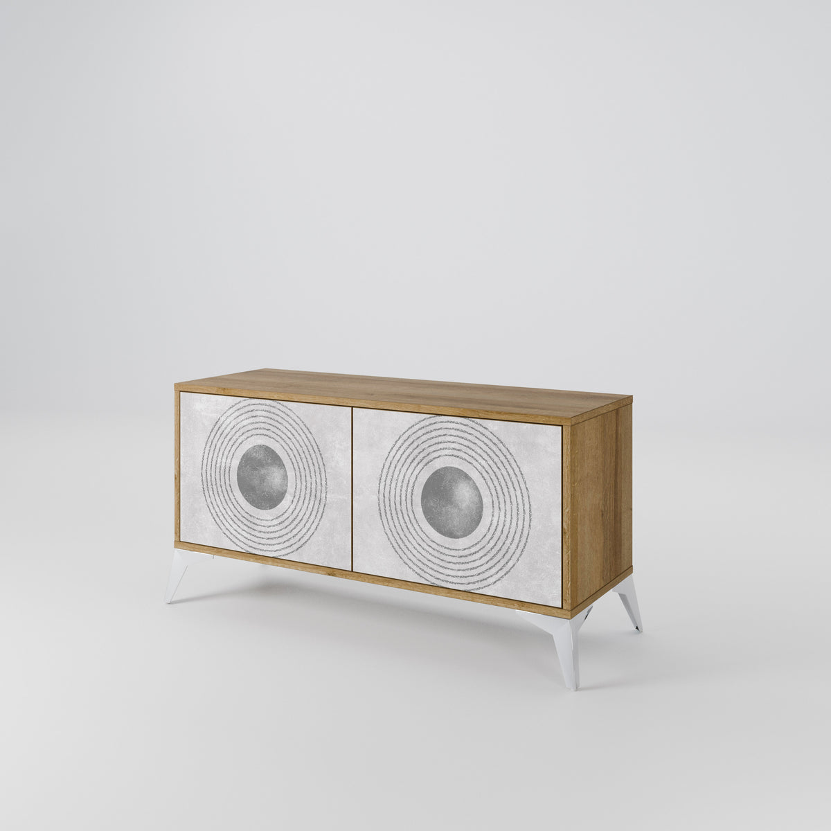 SOLID CIRCLES Kompaktní dvoudveřový TV stolek