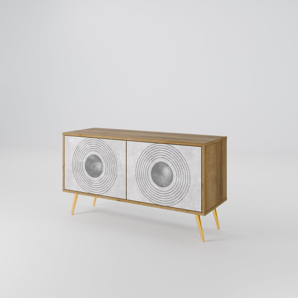 SOLID CIRCLES Kompaktní dvoudveřový TV stolek