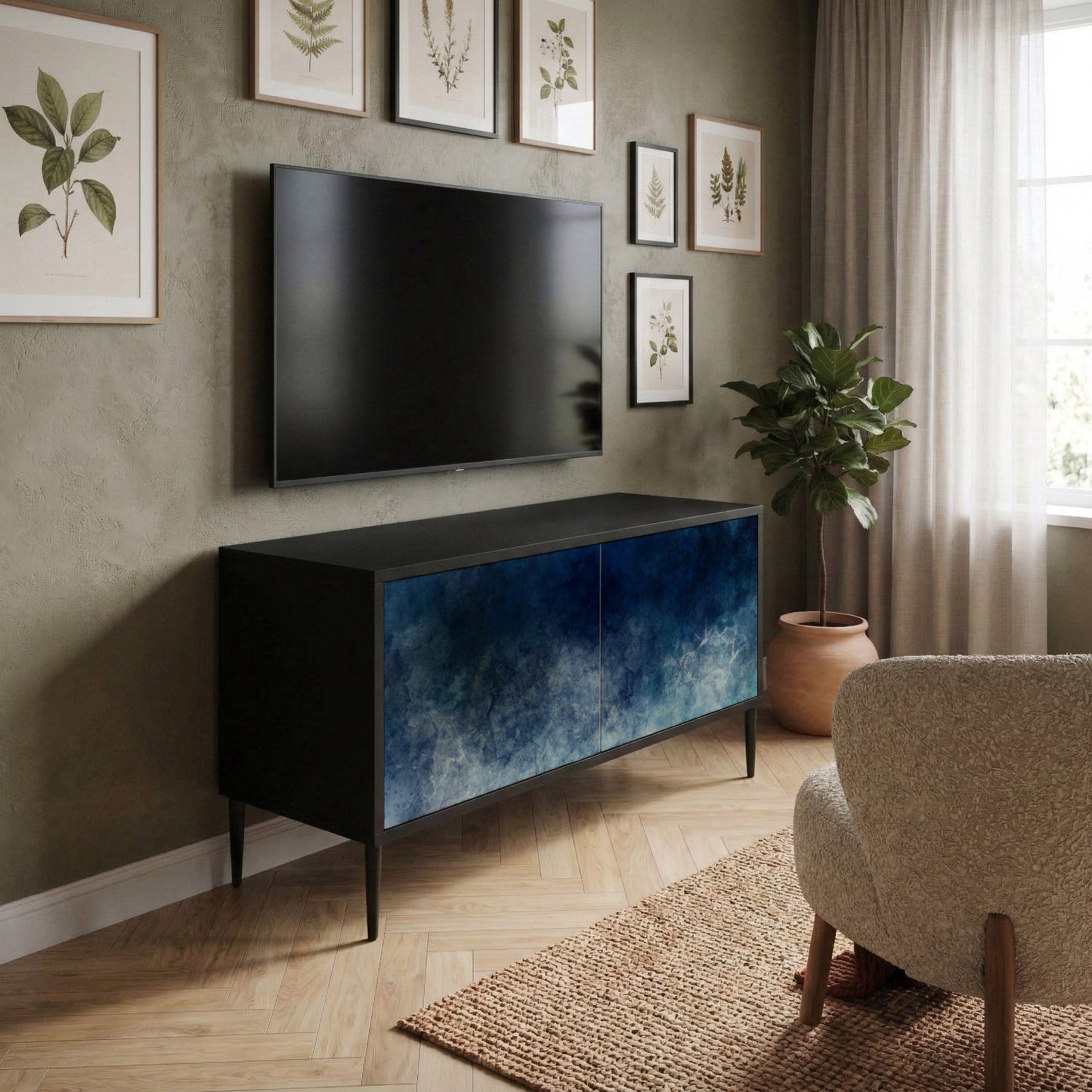CELESTIAL FALL Kompaktní dvoudveřový TV stolek