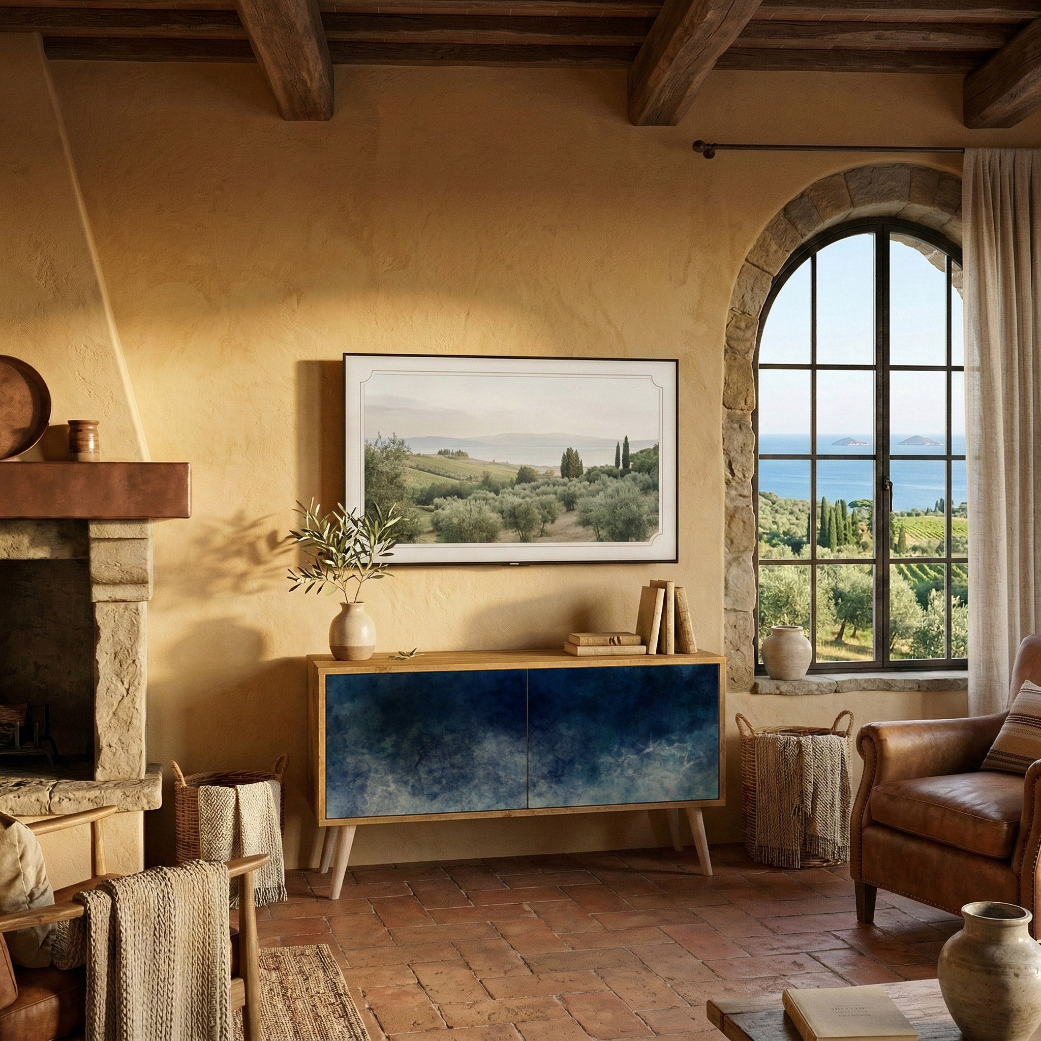 CELESTIAL FALL Kompaktní dvoudveřový TV stolek