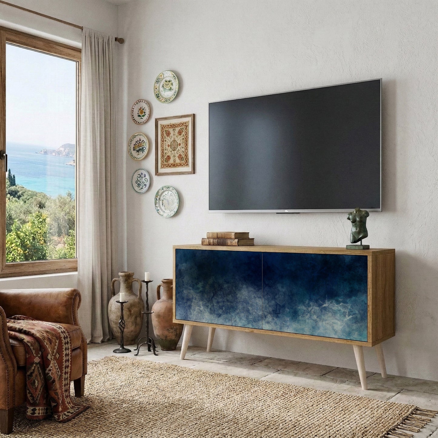 CELESTIAL FALL Kompaktní dvoudveřový TV stolek