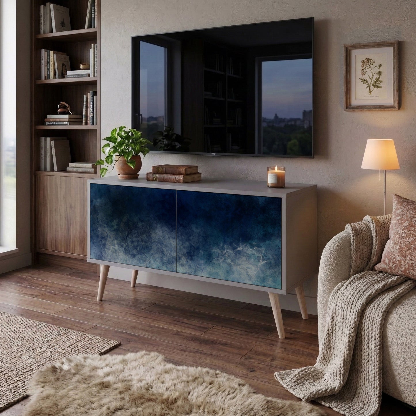 CELESTIAL FALL Kompaktní dvoudveřový TV stolek