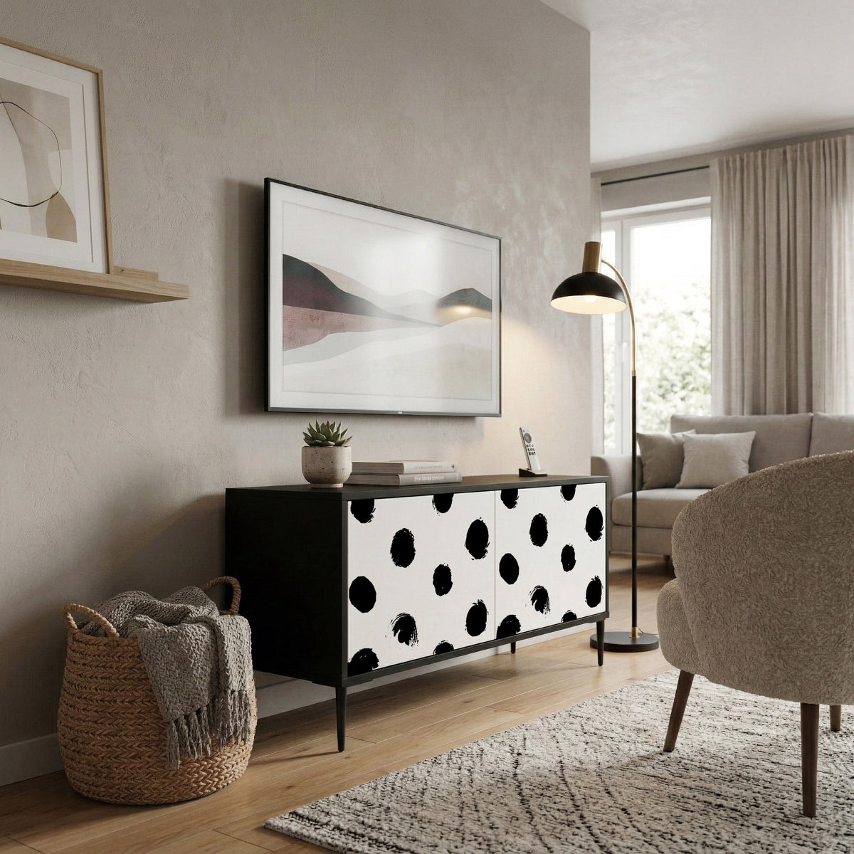 SLIPPING MINUTES Kompaktní dvoudveřový TV stolek