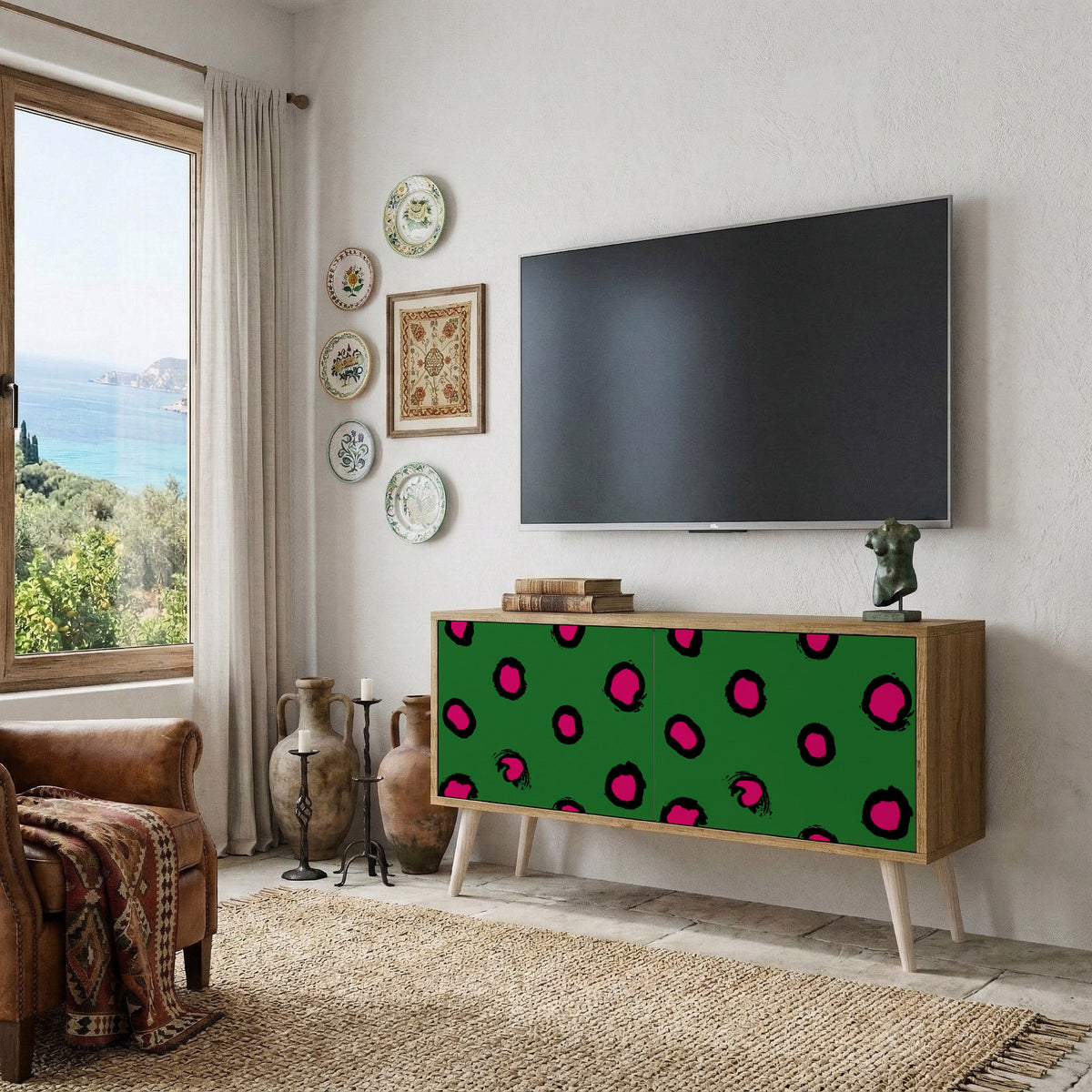 FUNKY SPOTS Kompaktní dvoudveřový TV stolek