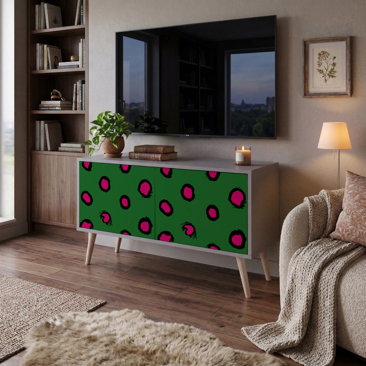 FUNKY SPOTS Kompaktní dvoudveřový TV stolek