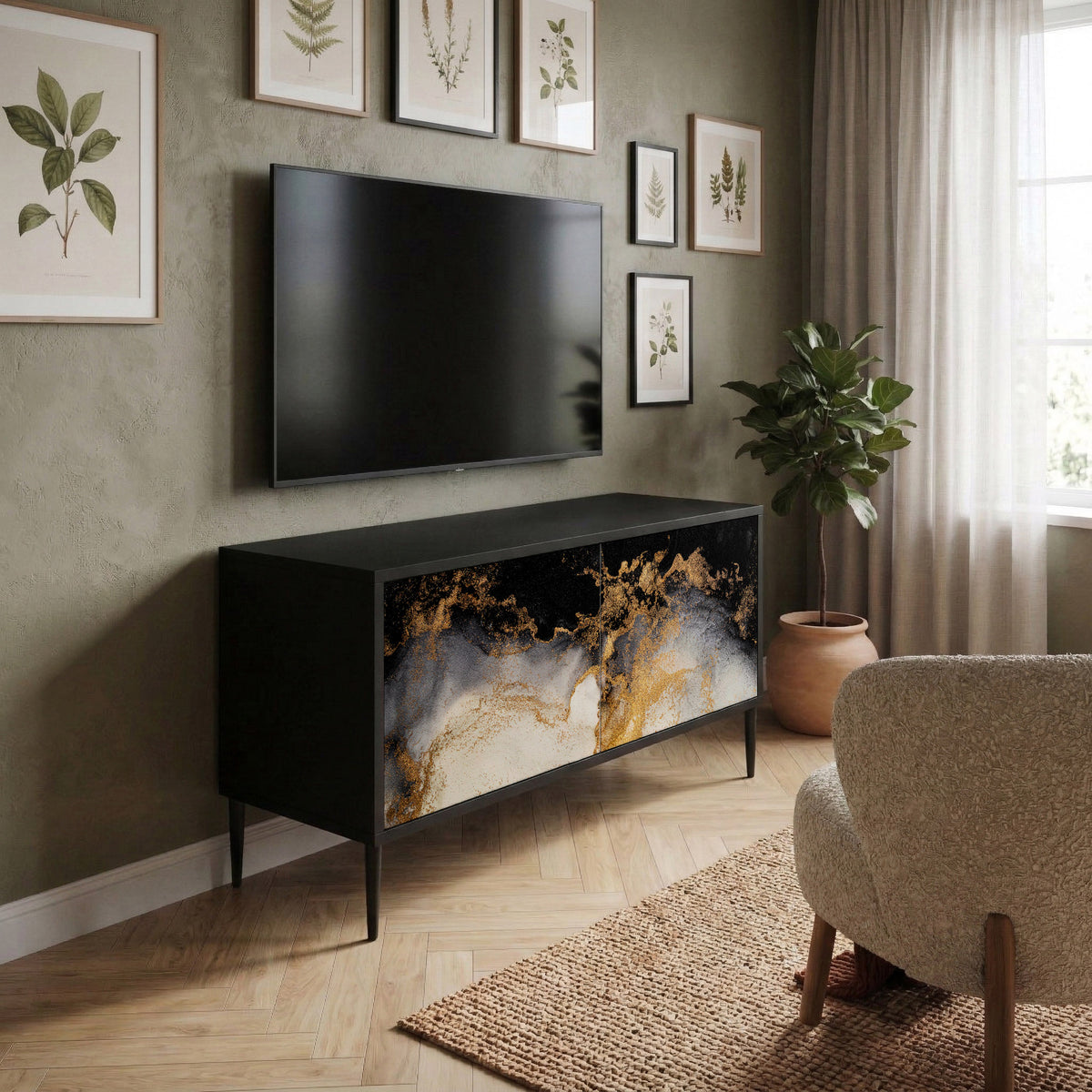 MARBLE OF TOMMORROW Kompaktní dvoudveřový TV stolek