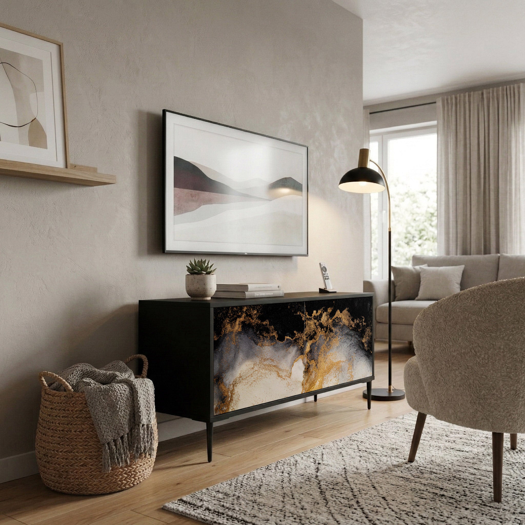 MARBLE OF TOMMORROW Kompaktní dvoudveřový TV stolek