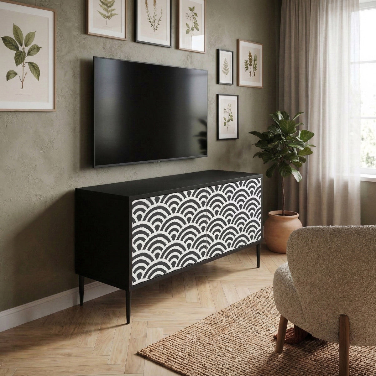 GLOOMY HOST Kompaktní dvoudveřový TV stolek