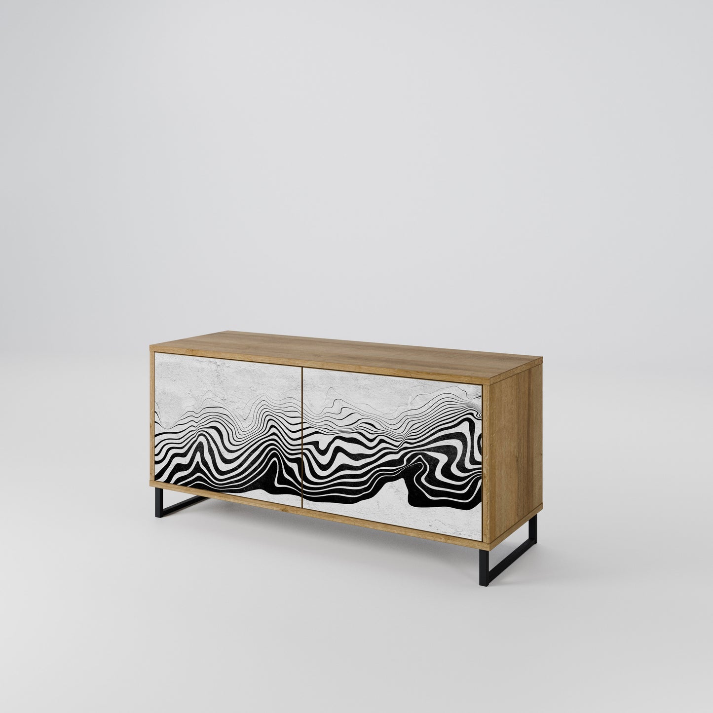 MONOCHROME MIRAGE Kompaktní dvoudveřový TV stolek