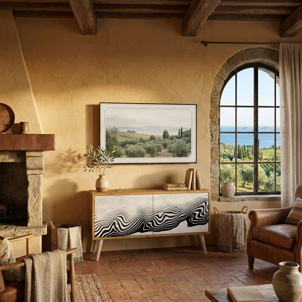 MONOCHROME MIRAGE Kompaktní dvoudveřový TV stolek