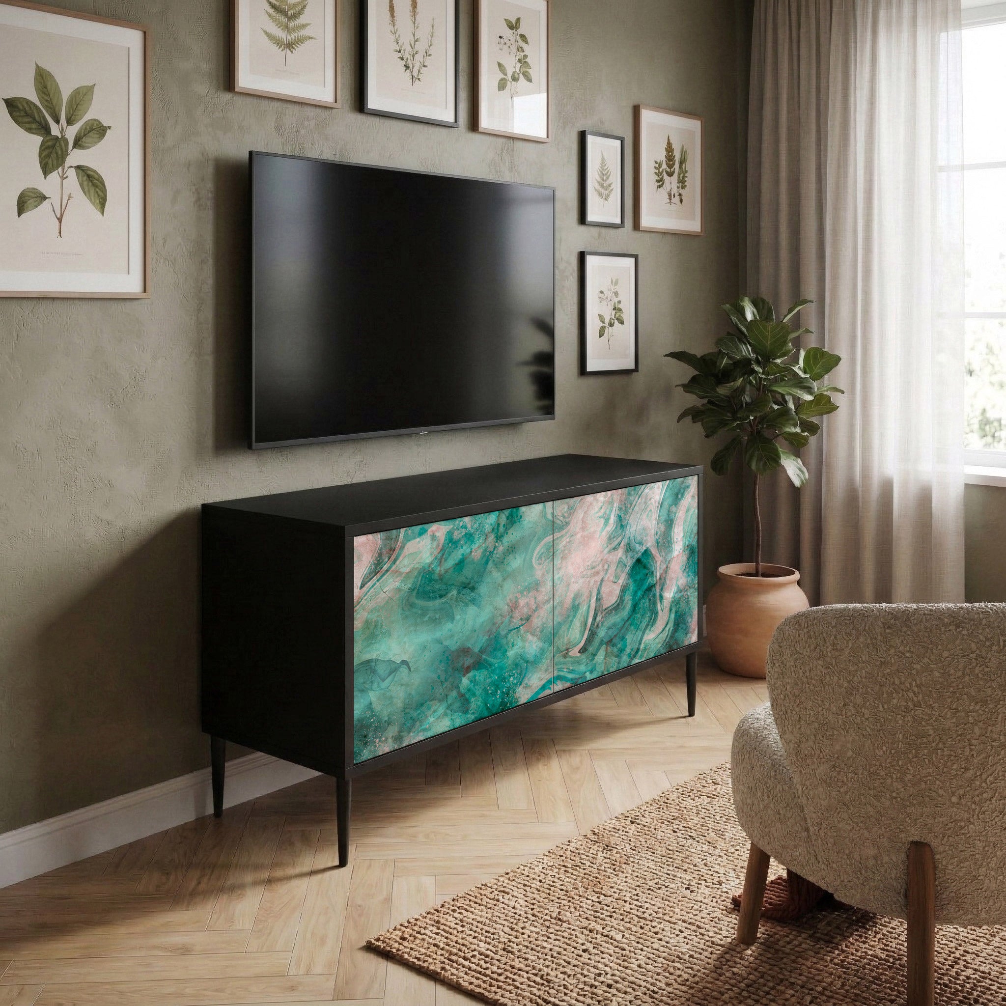 ABSTRACT ALCHEMY Kompaktní dvoudveřový TV stolek