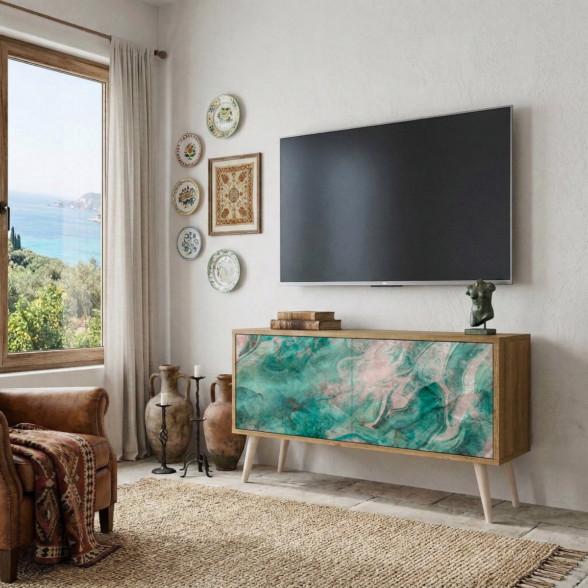 ABSTRACT ALCHEMY Kompaktní dvoudveřový TV stolek
