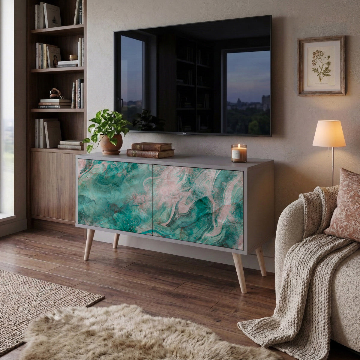 ABSTRACT ALCHEMY Kompaktní dvoudveřový TV stolek