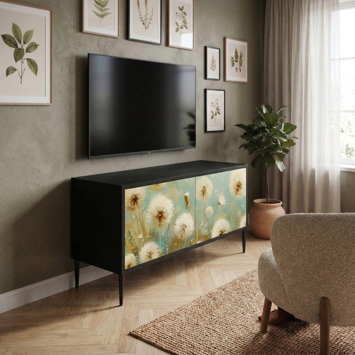 DREAMY MEADOW Kompaktní dvoudveřový TV stolek