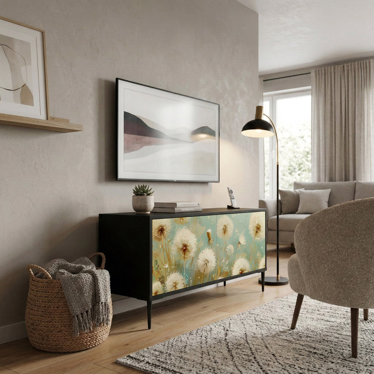 DREAMY MEADOW Kompaktní dvoudveřový TV stolek
