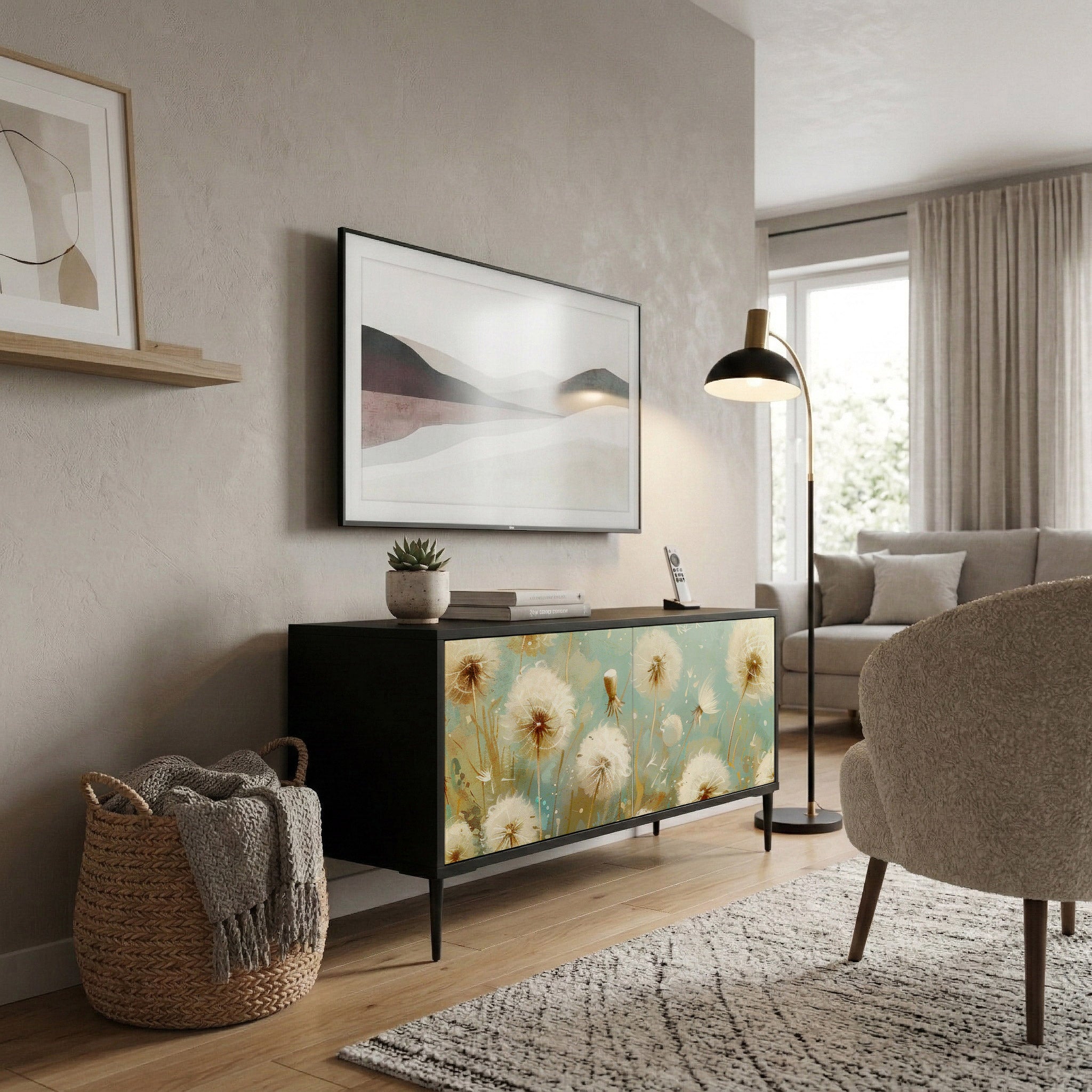 DREAMY MEADOW Kompaktní dvoudveřový TV stolek